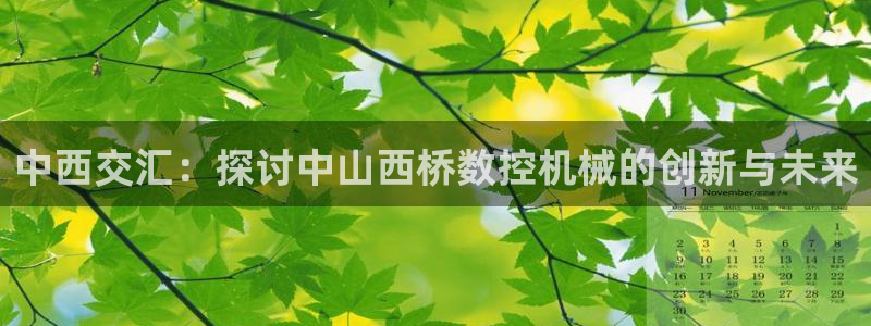 天辰娱乐60447：中西交汇：探讨中山西桥数控机械的创新与未来